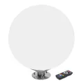 Produktbild: Esotec Solar Leuchtkugel Liana 50 CCT, Multicolor, Fernbedienung, Edelstahl Standfuß, Li-Ion Akku, RGB LED Gartenkugel, Solarkugel, IP44, wetterfest, Winterfest, außen, D=50cm, 102665
