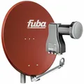 Produktbild: HDTV Sat Komplettset - Fuba Satellitenschüssel 80cm rot + Octo LNB 8 Teilnehmer