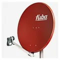 Produktbild: Fuba DAL 808 R 80 cm Satelliten Spiegel Alu Sat Schüssel Rot + Octo LNB