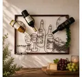Produktbild: DanDiBo Weinregal mit Glashalter Wand Wandbild 091975 Flaschenständer Metall 65 cm, Flaschenhalter Wandregal