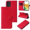Produktbild: Handy Tasche für Samsung Galaxy A33 5G Handyhülle Blumen Buch Klapp Cover Rot