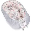 Produktbild: Nestchen Baby - Babynestchen Neugeborene Minky Babynest für kinderbett Vielseitiges tragbar Nest kuschelnest zubehör für babybett warm winter co... - Rosa/Weiß/Grau