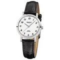 Produktbild: Regent Damen-Armbanduhr Elegant Analog Leder-Armband schwarz Quarz-Uhr Ziffernblatt weiß URF514