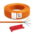 Produktbild: ARLI CAT 7 Verlegekabel 50m Netzwerkkabel inkl. Abisoliermesser CAT.7 LAN Halogenfrei Installationskabel SFTP S/FTP CAT7 PIMF Kabel Netzwerk Verkabelung Datenkabel AWG23/1 geschirmt Kupfer 50 m