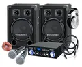 Produktbild: McGrey DJ Karaoke Komplettset PA Anlage Party-1200 (Lautsprecher, 2 x 400 Watt, Bluetooth-Endstufe, Verstärker, Lautsprecherkabel, Kopfhörer, Mikrofon, Klemme, Reduziergewinde, Etui, Mikrofonkabel)