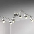 Produktbild: Defurhome LED Deckenleuchte Drehbar, 6 Flammig LED Strahler Deckenlampe Spot,Modern Deckenstrahler (Mattes Nickel), inkl. 6 x 4 W GU10 LED Lampen (400LM, warmweiß)