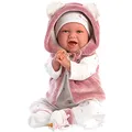 Produktbild: Llorens 1074070 Puppe Mimi, mit blauen Augen und weichem Körper, Babypuppe inkl. rosa Outfit, Schnuller, Schnullerkette und weicher Decke mit süßen Öhrchen, 42cm