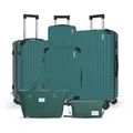 Produktbild: Trolleyset LG2 Hartschalen-Koffer set (S,M,L,XL) Rollkoffer, Reisekoffer, Handgepäck 4 Rollen, ABS-Material, TSA Zollschloss, 6-teiliges Set - Grün