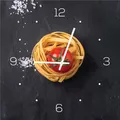 Produktbild: Wanduhr aus Glas 30x30cm Uhr Glasbild Küche Pasta Nudeln Gewürze Deko