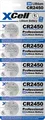 Produktbild: XCELL CR2450 5X - Lithium-Knopfzelle CR2450, 5er Blister