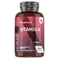 Produktbild: Vitamin A Tabletten - 10.000IE (3000μg) - Bekannt als Augenvitamin - Vitamin A trägt zur Erhaltung der normalen Sehkraft bei (EFSA) - 365 Retinylacetat Tablets - Alternative zu Tropfen - WeightWorld