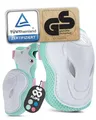 Produktbild: 99FLIPS Knieschoner Kinder 3 Jahre mit GS [6er Set] - GRIND - XS Pink Mint - Eislaufschuhe Stunt Scooter - Knieschützer Protektoren mit Knie- und Ellenbogenschützer - Schlittschuhe Kinder