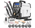 Produktbild: STAHLWERK Inverterschweißgerät Kombi-Schweißgerät CTM-416 Puls Pro 6-in-1 Schutzgas, 20 - 160 A, Packung}, 21-tlg., Einzelgerät, Schweißgerät, Inverter mit 160A, synergischem Drahtvorschub