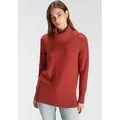Produktbild: Rollkragenpullover TAMARIS, Damen, Gr. 44/46, orange (rost melange), Strick, Obermaterial: 50% Viskose, 26% Polyamid, 24% Polyester, lässig geschnitten hüftbedeckend, Strickbündchen, Pullover Rollkragenpullover, in lässiger Form mit seitlichen Schlitzen, Topseller
