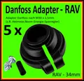Produktbild: 🌞 5 x Adapter RAV 34mm Danfoss auf Heizungsventilantrieb M30x1,5mm 🔥