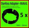 Produktbild: ⭐️ 💯% 5 x  Adapter RAVL - 26mm Danfoss auf Thermostat M30x1,5mm Heimeier usw.