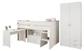 Produktbild: Parisot Jugendzimmer-Set Reverse in Weiß, (Komplett Set, 2-tlg., ausziehbarer Schreibtisch, Kommode, Hochbett), ausziehbarer Schreibtisch, Kommode
