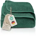 Produktbild: LAYNENBURG Premium Frottee Decke 150x200 cm - 100% Baumwolle - Dünne & Leichte Sommerdecke - Baumwolldecke als Sofa- & Bettdecke - Frottierdecke & Kühlende (Dunkelgrün)