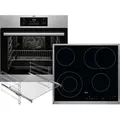 Produktbild: AEG BE33C636x Set Backofen Edelstahl BEB331010M + Glaskeramikkochfeld autark HK634060XB + 1-fach Teleskopvollauszug FlexiRunners TR1LFV - Silber