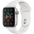 Produktbild: Apple Watch Series 5 Cellular 44mm Aluminium Silver Sport Band White Neu - Silber