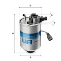 Produktbild: UFI Kraftstofffilter 24.018.01 Filtereinsatz für NISSAN NP300 PATHFINDER R51 D40