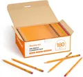 Produktbild: Shuttle Art HB Bleistifte, 180 Stück vorgespitzte gelbe Bleistifte + Radiergummi
