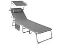 Produktbild: tectake® Sonnenliege, klappbar, 4-fach verstellbare Rückenlehne mit Kopfpolster, 190 x 68 x 28 cm, mit Seitentasche