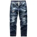Produktbild: REPUBLIX Straight-Jeans CONNOR Herren Regular Fit Destroyed Jeans blau W36/L32