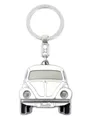 Produktbild: VW Collection by BRISA Schlüsselanhänger VW Käfer Schlüsselring aus Metall, in Weiß, Softemaille/Vernickelt
