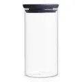 Produktbild: Brabantia International B.V. Brabantia Stapelbarer Glasbehälter, transparent / grau, Aufbewahrung für Zutaten aller Art, Fassungsvermögen: 1,1 Liter 298264