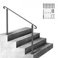 Produktbild: VEVOR Treppengeländer 140x13,5x97 cm Handlauf Geländer Höhe(bis zu 48 cm) & Winkel(0-52,8°) einstellbar Eingangsgeländer Eisenhandlauf Ideal für