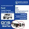 Produktbild: Für FORD Transit Custom Typ V362 09.2012-05.2016 AHK starr +7pol sp. E-Satz PKW