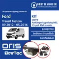 Produktbild: Für FORD Transit Custom Typ V362 09.2012-05.2016 AHK starr +13pol sp. E-Satz PKW