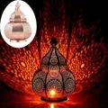 Produktbild: Marrakesch Lampe und Laterne in einem aus Metall 30 cm groß | Tischlampe Windlicht Lamisa Kupfer als Orientalische Dekoration - Kupfer