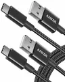 Produktbild: Anker USB Typ C Kabel Nylon Ladekabel Samsung Huawei LG Schwarz 1,8 m 2er Pack