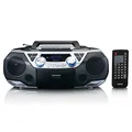 Produktbild: Lenco SCD-720 - Boombox DAB+ - Bluetooth 5.0 - Toploader CD/MP3-Player - Kassettendeck - FM Radio - USB-Anschluss - 2 x 6 Watt RMS - Bass Reflex - Fernbedienung - Silber