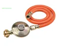 Produktbild: Set Druckregler 50mbar + 80 cm Schlauch f. Campingkocher, Gasgrill, Heizstrahler