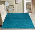 Produktbild: Serdim Rugs Moderner Shaggy Modern Shaggy Teppich, hoher Flor Flor lang, Soft Touch, Teppich Uni Blaugrün; Größe: 60 x 110 cm, türkis