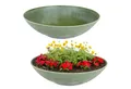 Produktbild: matches21 HOME & HOBBY Blumentopf Flache Pflanzschalen für draussen Dekoschalen rund olivgrün 45 cm (2 St), Blumen-Schale als wetterfeste Friedhof-Schale Grab-Schmuck Grabschale