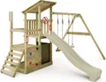 Produktbild: Spielturm Fatmoose FruityForest Fun XXL mit Schaukel und Rutsche in Salbeigrün