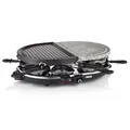 Produktbild: Princess Raclette Grill - Oval, mit Stein- und antihaftbeschichteter Grillplatte, für 8 Personen, 1200 Watt, 162710, Schwarz
