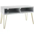 Produktbild: Mid.you Lowboard Athena, Weiß, Metall, Holzwerkstoff, Marmoroptik, 105x62x49 cm, Wohnzimmer, Wohnwände, Lowboards