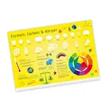 Produktbild: nikima - Kinder Lernposter Formen, Farben & Körper - Plakat für Kindergarten Schule Schulanfang Schuleintritt Einschulung Kinderzimmer Deko Wandbild - Größe DIN A3-420 x 297 mm