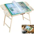 Produktbild: VEVOR 1500-tlg. Puzzlebrett mit 5 Schubladen & Abdeckung & klappbaren Beinen & verstellbarer Neigungswinkel, Puzzletisch (865 x 635 mm) für Erwachsene, Puzzle-Aufbewahrungssystem Puzzle Boards
