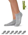 Produktbild: Snocks Premium Bambus Sneaker Socken Herren und Damen 6 Paar - Weiche Atmungsaktive Knöchelsocken gegen Schweißfüße - Ideal für Sport und Alltag Gr.43-46 Farbe Hellgrau