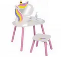 Produktbild: Judy Wild Schminktisch Kinder-Frisertisch Kids Spirit SWEET UNICORN Kindertisch mit Hocker, Tisch mit abgerundeten Kanten - Spiegel aus Plexiglas
