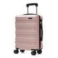 Produktbild: YONSLY Trolley Reisekoffer, Rollkoffer Handgepäck, Kabinenkoffer, Travel Suitcase Hartschalenreisekoffer mit 4 Rollen 360°, Zahlenschloss, Weicher Gummigriff (M, Roségold)