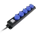 Produktbild: As Schwabe 38609 Steckdosenleiste mit Schalter 5fach Schwarz, Blau Schutzkontakt 1 St.