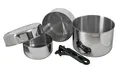 Produktbild: Relags - Biwak Edelstahl 3 Kochgeschirr Topf Kochset Camping Outdoor Trekking