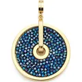 Produktbild: JEWELS BY LEONARDO Anhänger Clip & Mix Blanca, Ketten-Anhänger aus goldfarbenem Edelstahl, irisierende Glaskristalle in Dunkelblau und Schwarz, Schmuck Geschenk für Frauen, 024371